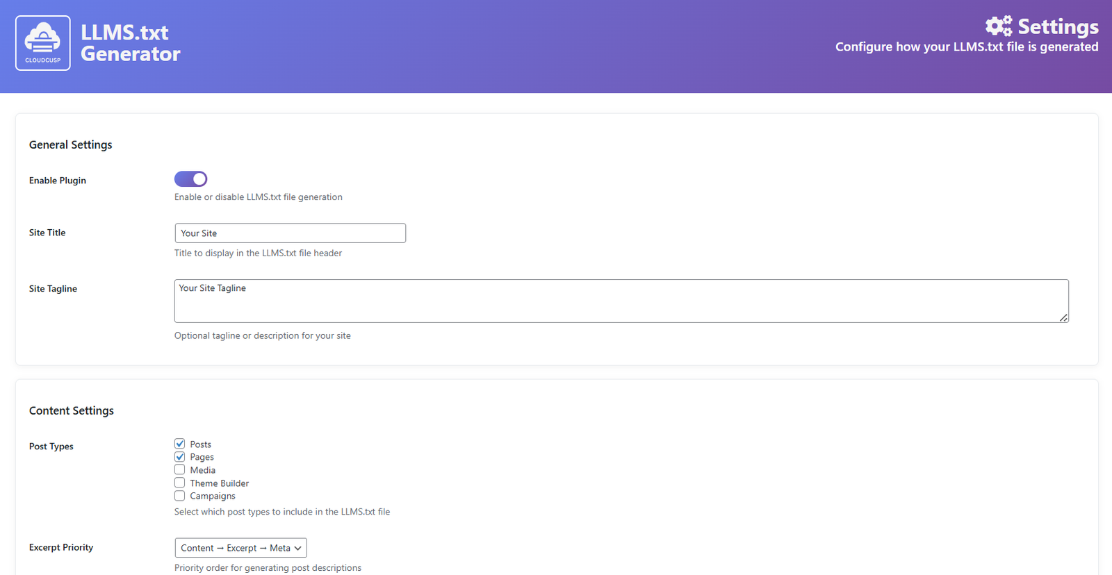LLMS.txt Generator Screenshot 2