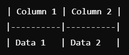 Markdown Table