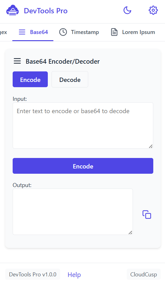 Dev Tools Pro 14 base 64 encoder/decoder by cloudcusp