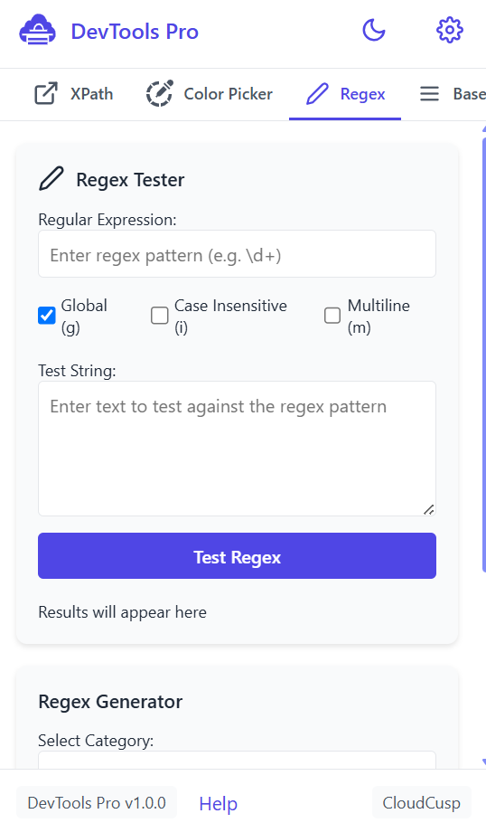 Dev Tools Pro 13 regex tester
