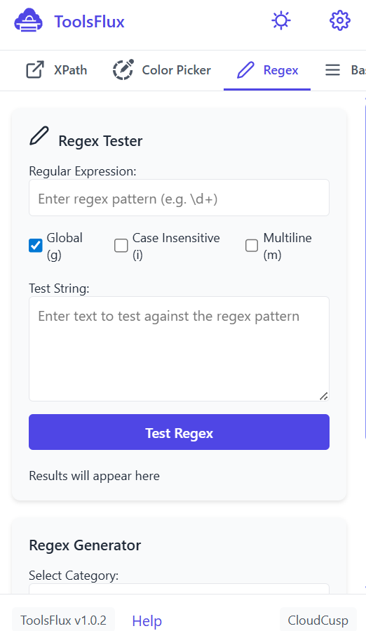 Regex Tester By CloudCusp