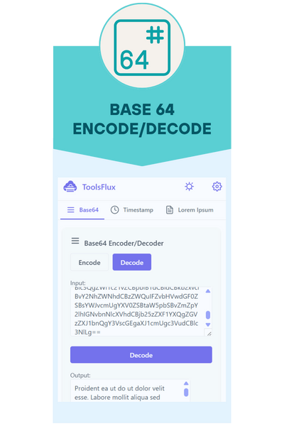 ToolsFlux 13 Base 64 encoder/decoder By CloudCusp