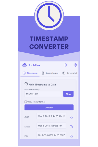 ToolsFlux 14 Timestamp Converter By CloudCusp