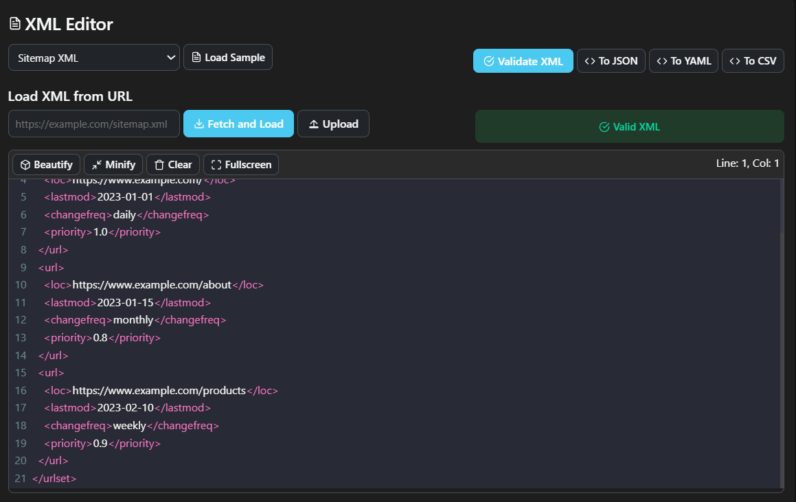 cloudcusp xml validator dark