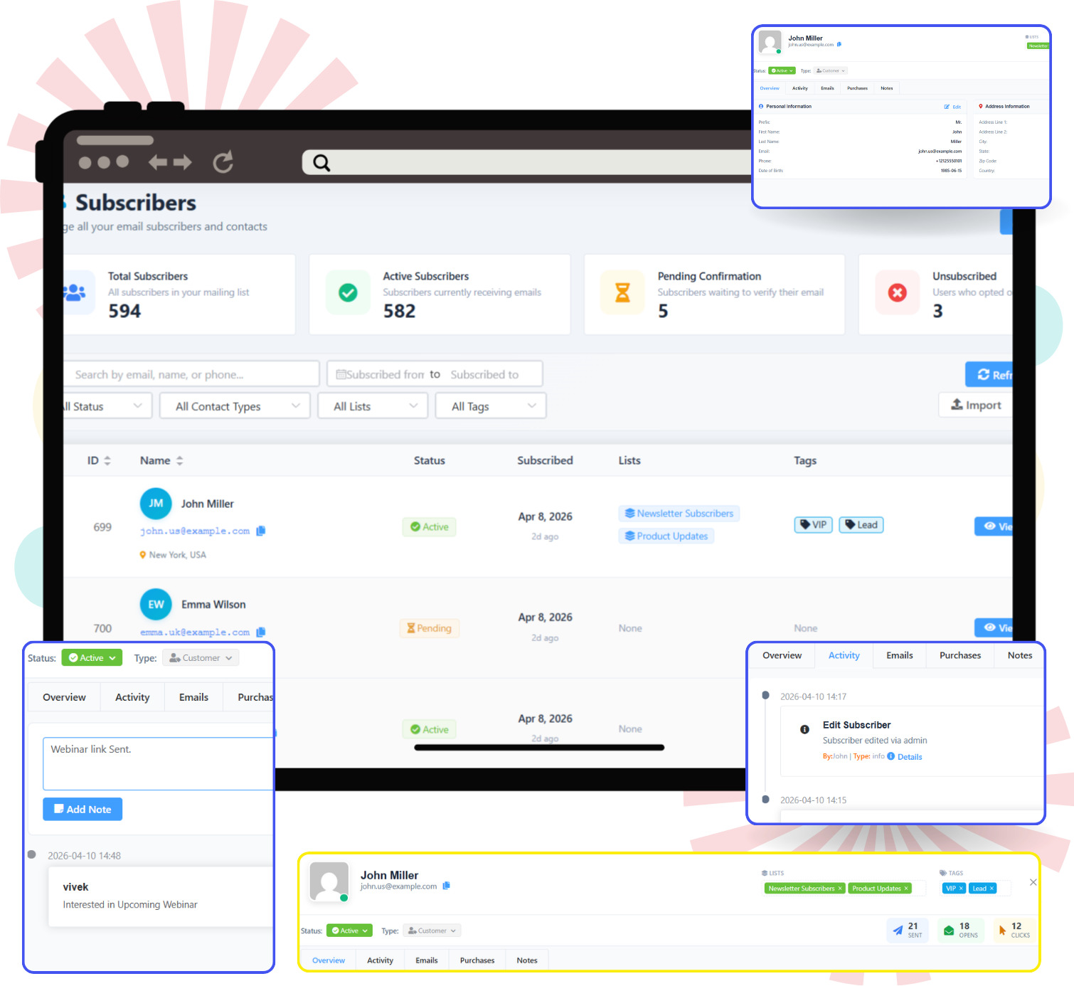 cloudcusp mailer subscriber management