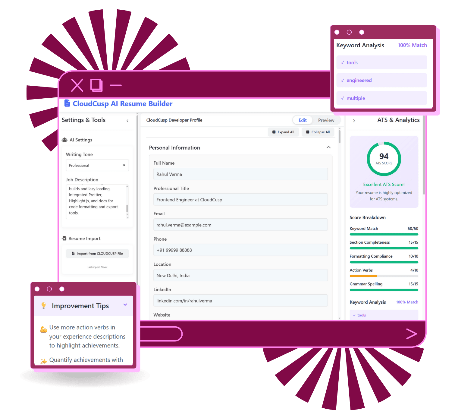 Home 25 ai resume builder
